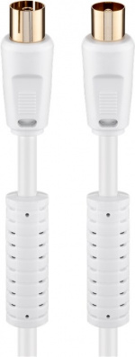 Goobay Antenna Cable with Ferrite (80 dB), Double Shielded coaxial plug > coaxial socket (fully shielded), 5 m Goobay Antenna Cable with Ferrite (80 dB), Double Shielded coaxial plug > coaxial socket (fully shielded), 5 m