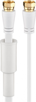 Goobay Flat SAT Antenna Cable (80 dB), Double Shielded, Weather Protected gold-plated, F-plug > F-plug (fully shielded), 2.5 m