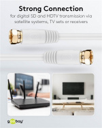 Goobay SAT Antenna Cable (80 dB), Double Shielded F plug > F plug (fully shielded), 3.5 m