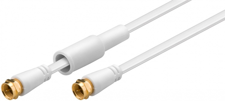 Goobay Flat SAT Antenna Cable (80 dB), Double Shielded, Weather Protected gold-plated, F-plug > F-plug (fully shielded), 7.5 m