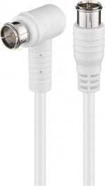 Goobay Angled SAT Antenna Cable (80 dB), Double Shielded F plug (quick) > F plug (quick) 90° (fully shielded), 3.5 m