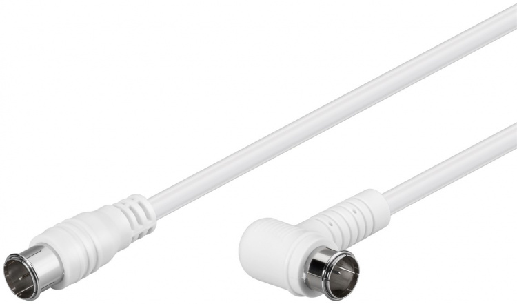 Goobay Angled SAT Antenna Cable (80 dB), Double Shielded F plug (quick) > F plug (quick) 90° (fully shielded), 3.5 m