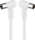 Goobay Angled Antenna Cable (80 dB), Double Shielded coaxial plug 90° > coaxial socket 90°, 2.5 m Goobay Angled Antenna Cable (80 dB), Double Shielded coaxial plug 90° > coaxial socket 90°, 2.5 m