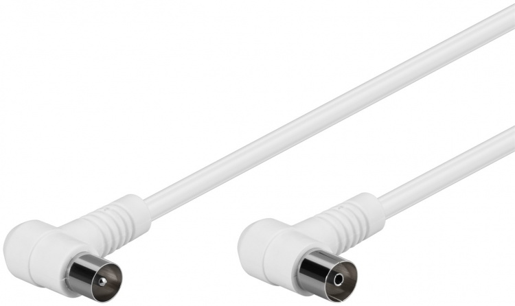Goobay Angled Antenna Cable (80 dB), Double Shielded coaxial plug 90° > coaxial socket 90° (fully shielded), 5 m Goobay Angled Antenna Cable (80 dB), Double Shielded coaxial plug 90° > coaxial socket 90° (fully shielded), 5 m