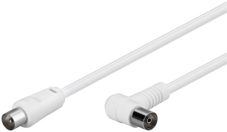 Goobay Angled Antenna Cable (80 dB), Double Shielded coaxial plug > coaxial socket 90° (fully shielded), 2.5 m Goobay Angled Antenna Cable (80 dB), Double Shielded coaxial plug > coaxial socket 90° (fully shielded), 2.5 m