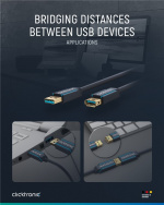 ClickTronic Förlängningskabel USB-A Premiumkabel | USB A hane USB A hona | 3,0 m | 5 Gbit/s