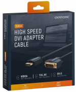 ClickTronic Adapterkabel från DVI till HDMI™ Premiumkabel | 1x DVI-D-kontakt 1x HDMI™-kontakt | 3,0 m | WQXGA @ 60 Hz ClickTronic Adapterkabel från DVI till HDMI™ Premiumkabel | 1x DVI-D-kontakt 1x HDMI™-kontakt | 3,0 m | WQXGA @ 60 Hz