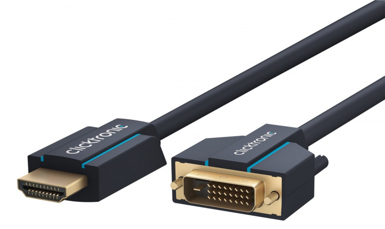 ClickTronic Adapterkabel från DVI till HDMI™ Premiumkabel | 1x DVI-D-kontakt 1x HDMI™-kontakt | 3,0 m | WQXGA @ 60 Hz ClickTronic Adapterkabel från DVI till HDMI™ Premiumkabel | 1x DVI-D-kontakt 1x HDMI™-kontakt | 3,0 m | WQXGA @ 60 Hz