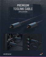 ClickTronic Toslink Cable Premium cable | 1x Toslink plug 1x Toslink plug | 0.5 m | Polymer fibre optic cable ClickTronic Toslink Cable Premium cable | 1x Toslink plug 1x Toslink plug | 0.5 m | Polymer fibre optic cable