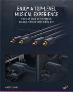 ClickTronic RCA-kabel, stereo Premiumkabel | 2x RCA plugg 2x RCA plugg | 5,0 m | OFC innerledare