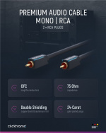 ClickTronic RCA-kabel, mono Premiumkabel | 1x cinch plug 1x cinch plug | 1,0 m | OFC innerledare