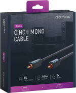 ClickTronic RCA-kabel, mono Premiumkabel | 1x cinch plug 1x cinch plug | 7,5 m | OFC innerledare