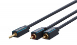 ClickTronic 3,5 mm AUX till RCA-adapterkabel, stereo Premiumkabel | 1x 3,5 mm jackkontakt 2x cinchkontakt | 7,5 m | OFC innerledare