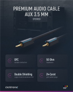 ClickTronic 3,5 mm AUX-kabel, stereo Premiumkabel | 1x 3,5 mm jackplugg 1x 3,5 mm jackplugg | 1,0 m | OFC innerledare ClickTronic 3,5 mm AUX-kabel, stereo Premiumkabel | 1x 3,5 mm jackplugg 1x 3,5 mm jackplugg | 1,0 m | OFC innerledare