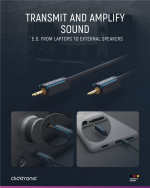 ClickTronic 3,5 mm AUX-kabel, stereo Premiumkabel | 1x 3,5 mm jackplugg 1x 3,5 mm jackplugg | 1,0 m | OFC innerledare ClickTronic 3,5 mm AUX-kabel, stereo Premiumkabel | 1x 3,5 mm jackplugg 1x 3,5 mm jackplugg | 1,0 m | OFC innerledare