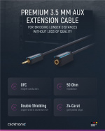 ClickTronic 3,5 mm AUX-förlängningskabel, stereo Premiumkabel | 1x 3,5 mm jackkontakt 1x 3,5 mm jackkontakt | 1,5 m | OFC innerledare ClickTronic 3,5 mm AUX-förlängningskabel, stereo Premiumkabel | 1x 3,5 mm jackkontakt 1x 3,5 mm jackkontakt | 1,5 m | OFC innerledare