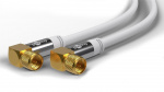 Goobay SAT Antenna Cable (135 dB), 4x Shielded gold-plated, F plug 90° > F plug 90°, 10 m