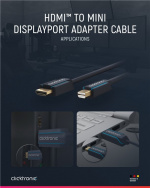 ClickTronic Active Mini DisplayPort™ to HDMI™ Adapter Cable premium cable | 1x mini DisplayPort™ plug >> 1x HDMI™ plug | 1.0 m | UHD 4K @ 30 Hz ClickTronic Active Mini DisplayPort™ to HDMI™ Adapter Cable premium cable | 1x mini DisplayPort™ plug >> 1x HDMI™ plug | 1.0 m | UHD 4K @ 30 Hz