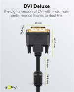 Goobay DVI-D Full HD Cable Dual Link, gold-plated DVI-D male Dual-Link (24+1 pin) > DVI-D male Dual-Link (24+1 pin), 10 m