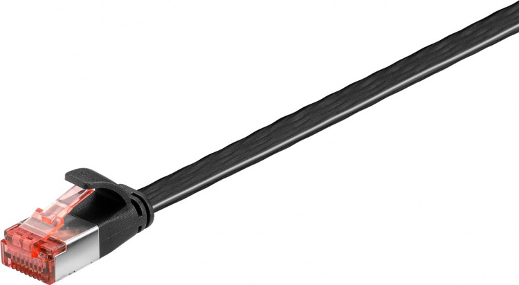 Goobay CAT 6 Flat Patch Cable, U/FTP, black copper conductor (CU), 15 m Goobay CAT 6 Flat Patch Cable, U/FTP, black copper conductor (CU), 15 m