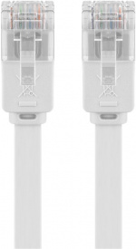 Goobay CAT 6 Flat Patch Cable, U/UTP, white copper conductor (CU), 3 m
