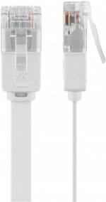 Goobay CAT 6 Flat Patch Cable, U/UTP, white copper conductor (CU), 5 m