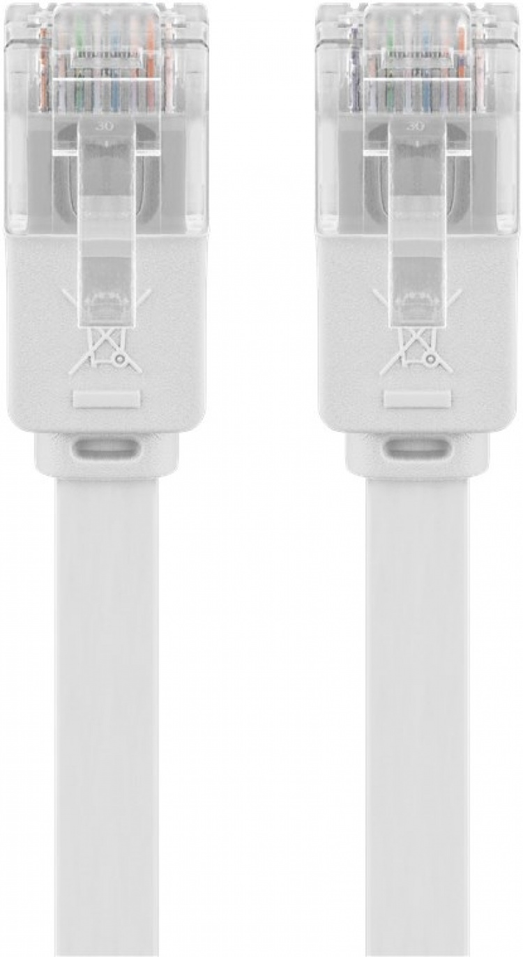 Goobay CAT 6 Flat Patch Cable, U/UTP, white copper conductor (CU), 10 m Goobay CAT 6 Flat Patch Cable, U/UTP, white copper conductor (CU), 10 m