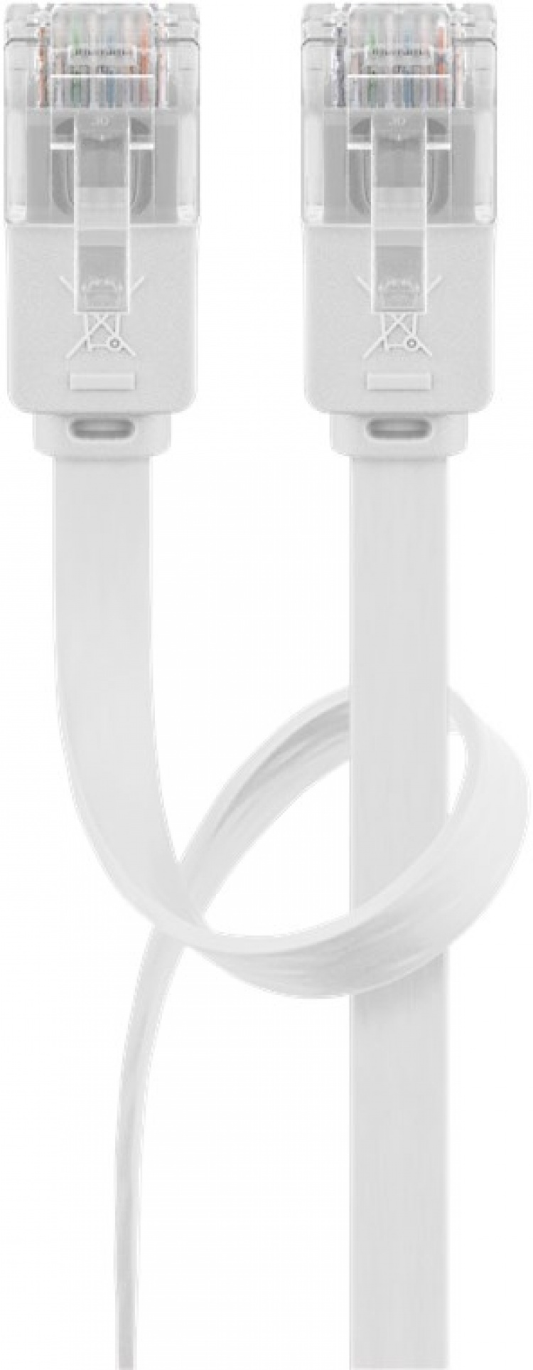 Goobay CAT 6 Flat Patch Cable, U/UTP, white copper conductor (CU), 15 m Goobay CAT 6 Flat Patch Cable, U/UTP, white copper conductor (CU), 15 m