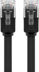 Goobay CAT 6 Flat Patch Cable, U/UTP, black copper conductor (CU), 1 m