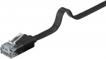 Goobay CAT 6 Flat Patch Cable, U/UTP, black copper conductor (CU), 7 m