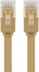 Goobay CAT 6 Flat Patch Cable, U/UTP, light brown copper conductor (CU), 5 m