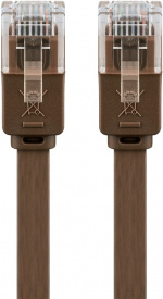 Goobay CAT 6 Flat Patch Cable, U/UTP, dark brown copper conductor (CU), 2 m
