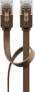 Goobay CAT 6 Flat Patch Cable, U/UTP, dark brown copper conductor (CU), 5 m Goobay CAT 6 Flat Patch Cable, U/UTP, dark brown copper conductor (CU), 5 m