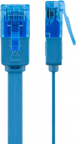 Goobay CAT 6A Flat Patch Cable U/UTP, blue copper conductor (CU), 0.5 m Goobay CAT 6A Flat Patch Cable U/UTP, blue copper conductor (CU), 0.5 m
