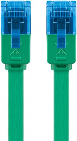 Goobay CAT 6A Flat Patch Cable U/UTP, green copper conductor (CU), 0.5 m