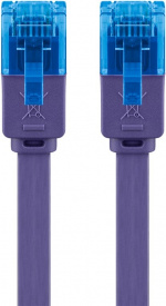 Goobay CAT 6A Flat Patch Cable U/UTP, violet copper conductor (CU), 0.5 m Goobay CAT 6A Flat Patch Cable U/UTP, violet copper conductor (CU), 0.5 m