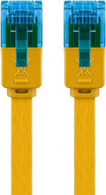 Goobay CAT 6A Flat Patch Cable U/UTP, yellow copper conductor (CU), 1 m