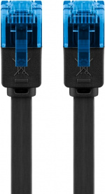 Goobay CAT 6A Flat Patch Cable U/UTP, black copper conductor (CU), 1 m