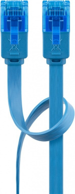 Goobay CAT 6A Flat Patch Cable U/UTP, blue copper conductor (CU), 2 m
