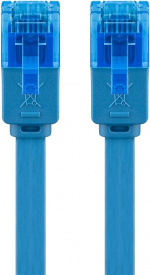 Goobay CAT 6A Flat Patch Cable U/UTP, blue copper conductor (CU), 2 m