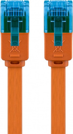 Goobay CAT 6A Flat Patch Cable U/UTP, orange copper conductor (CU), 2 m