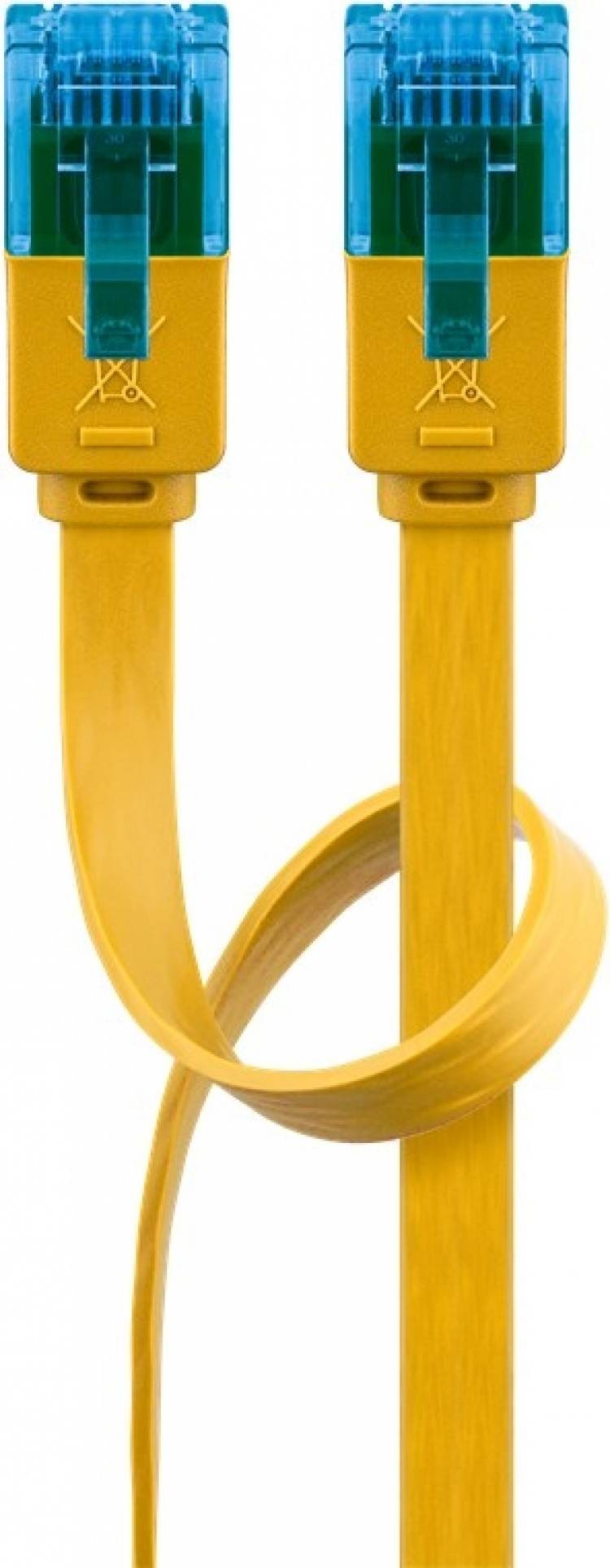 Goobay CAT 6A Flat Patch Cable U/UTP, yellow copper conductor (CU), 3 m