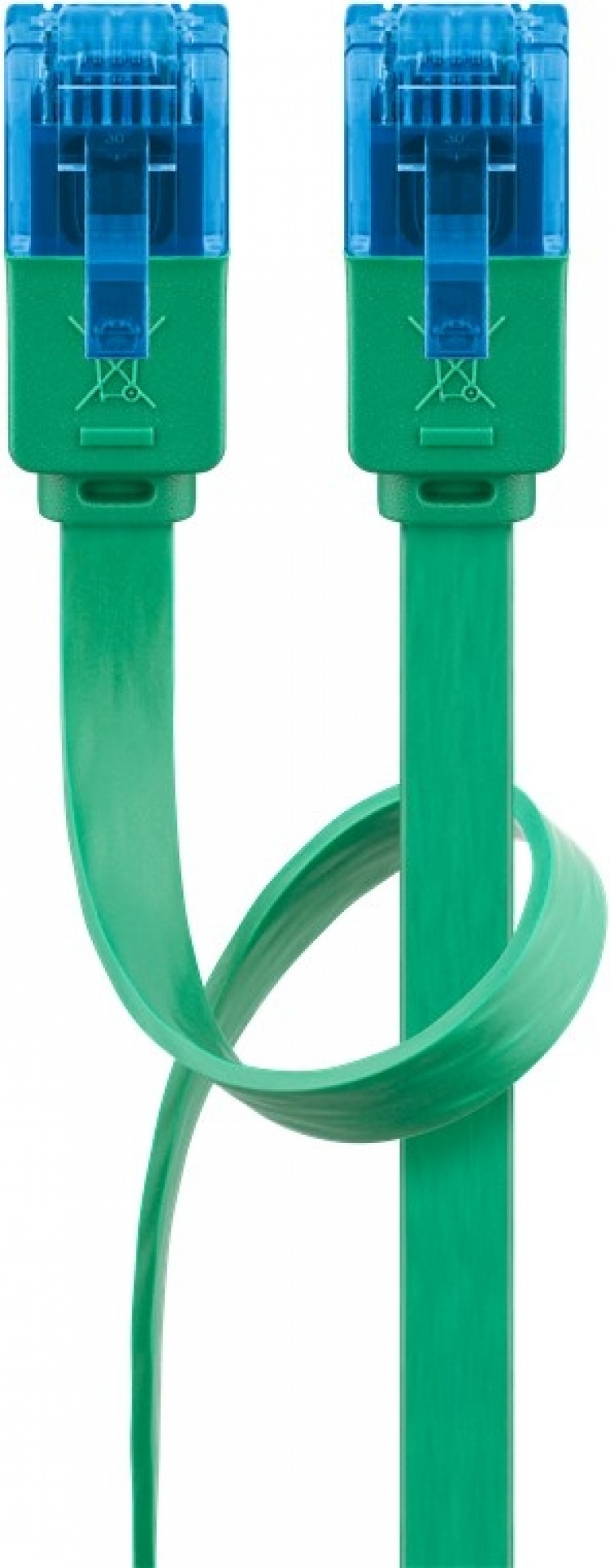 Goobay CAT 6A Flat Patch Cable U/UTP, green copper conductor (CU), 3 m