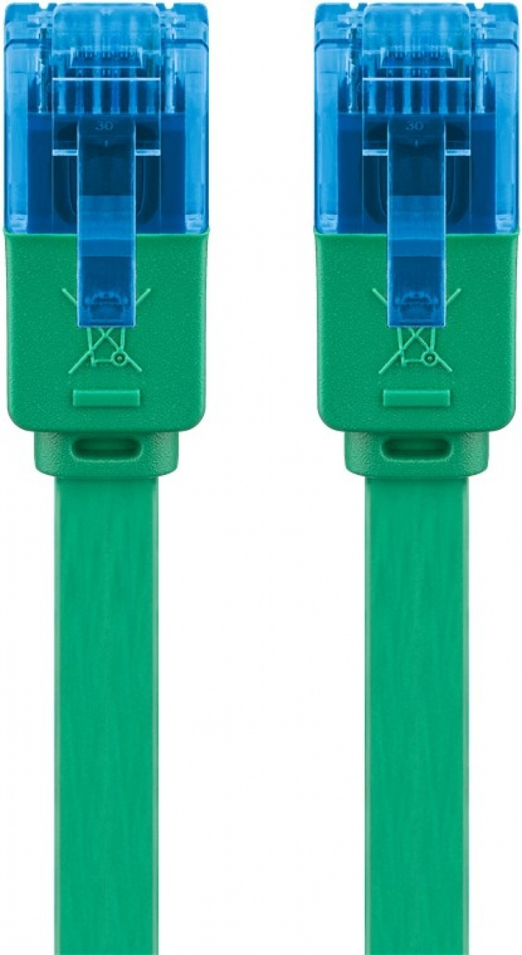 Goobay CAT 6A Flat Patch Cable U/UTP, green copper conductor (CU), 5 m