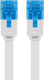 Goobay CAT 6A Flat Patch Cable U/UTP, white copper conductor (CU), 15 m