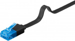 Goobay CAT 6A Flat Patch Cable U/UTP, black copper conductor (CU), 20 m