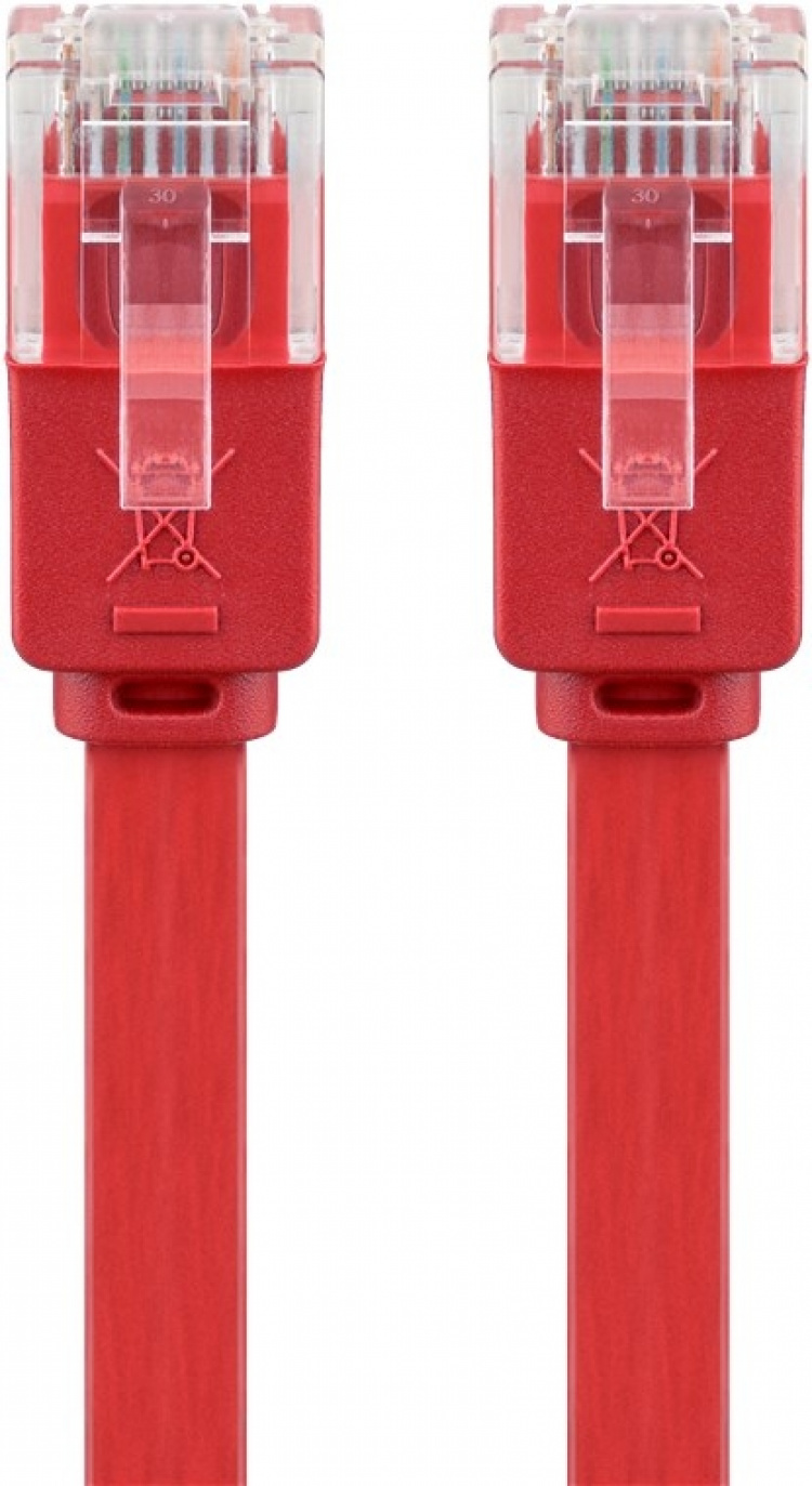 Goobay CAT 6 Flat Patch Cable, U/UTP, red copper conductor (CU), 1 m Goobay CAT 6 Flat Patch Cable, U/UTP, red copper conductor (CU), 1 m