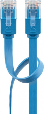 Goobay CAT 6 Flat Patch Cable, U/UTP, blue copper conductor (CU), 2 m