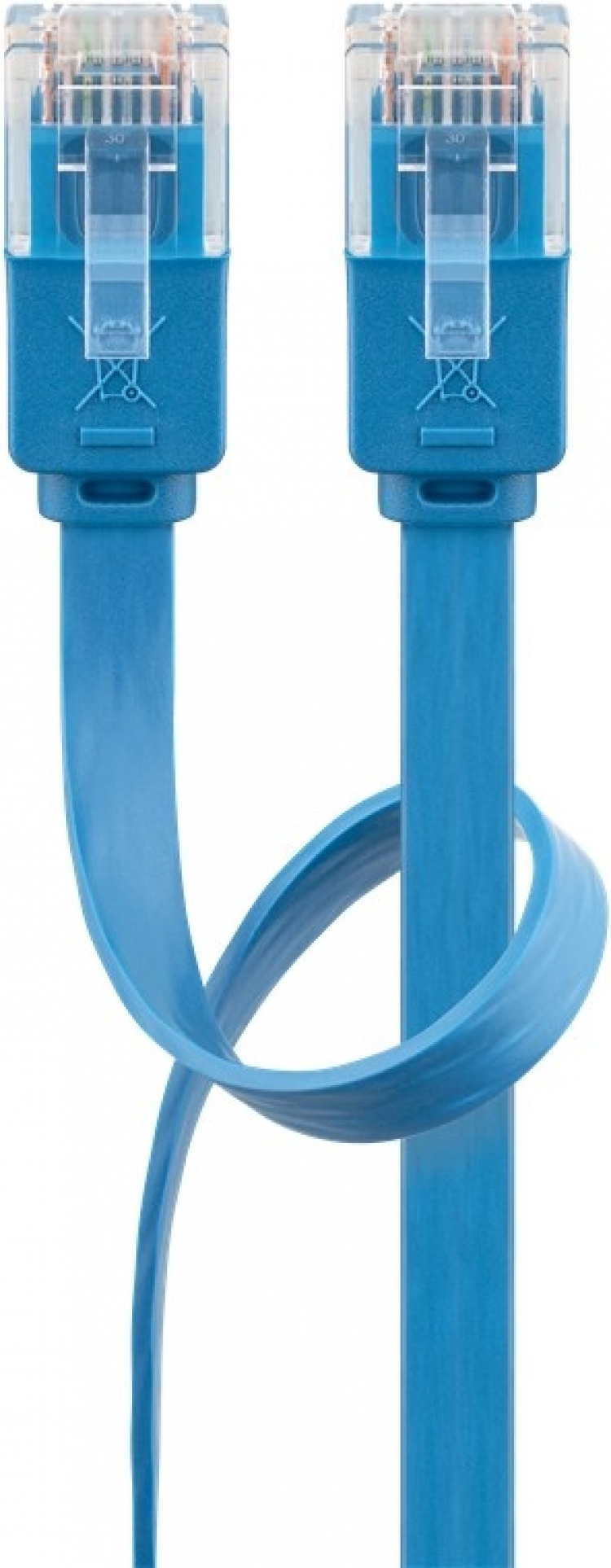 Goobay CAT 6 Flat Patch Cable, U/UTP, blue copper conductor (CU), 2 m