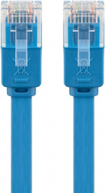 Goobay CAT 6 Flat Patch Cable, U/UTP, blue copper conductor (CU), 2 m